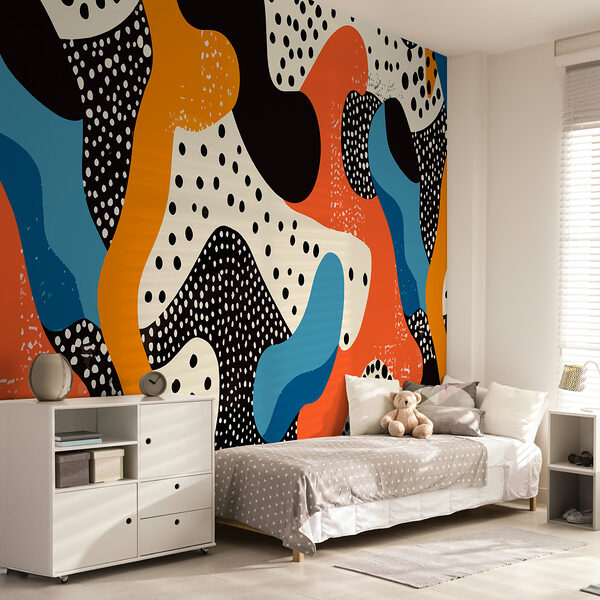 Motif coloré avec des points noirs Motif coloré avec des points noirs