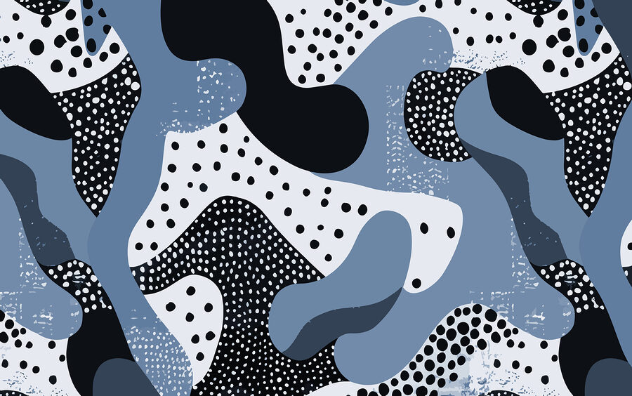 Motif bleu et noir avec des points Motif bleu et noir avec des points