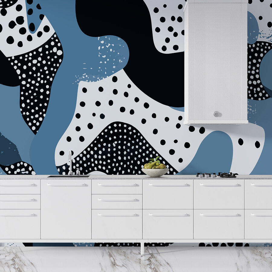 Motif bleu et noir avec des points Motif bleu et noir avec des points