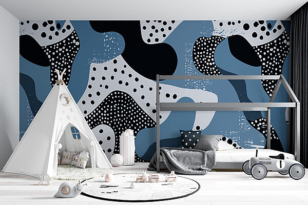 Motif bleu et noir avec des points Motif bleu et noir avec des points