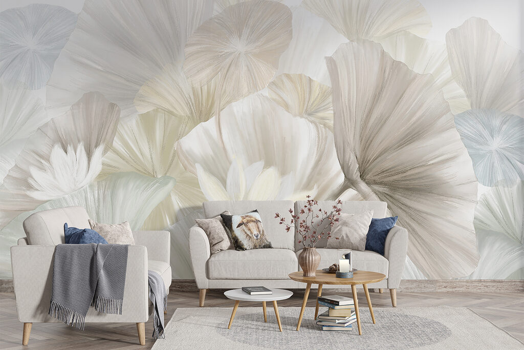 Group of white and grey leaves