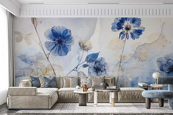 Fleurs bleues et blanches Fleurs bleues et blanches