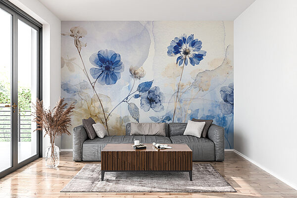 Fleurs bleues et blanches Fleurs bleues et blanches