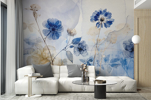 Fleurs bleues et blanches Fleurs bleues et blanches