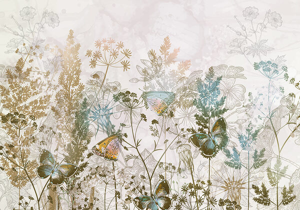 Papillons sur une plante Papillons sur une plante