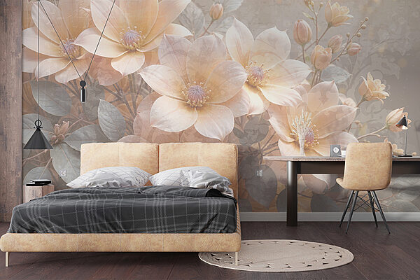 Groupe de fleurs avec feuilles Groupe de fleurs avec feuilles
