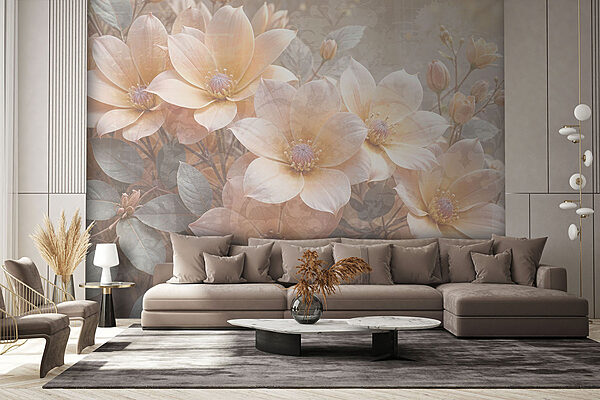 Groupe de fleurs avec feuilles Groupe de fleurs avec feuilles