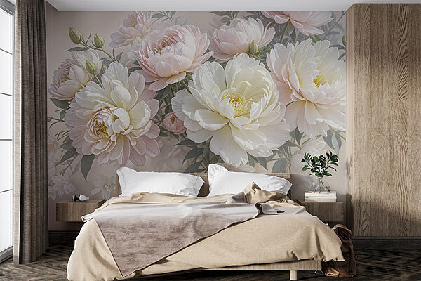 Groupe de fleurs blanches et roses Groupe de fleurs blanches et roses