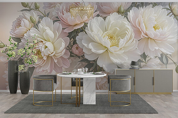 Groupe de fleurs blanches et roses Groupe de fleurs blanches et roses