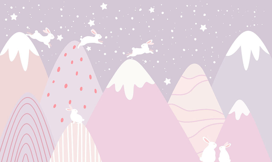 Groupe de lapins sur une montagne