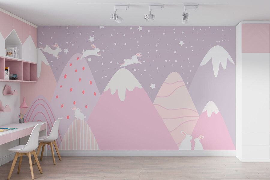 Groupe de lapins sur une montagne
