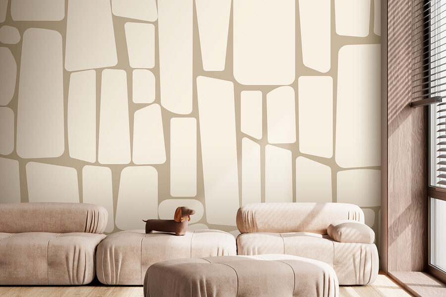 Rectangle blanc et beige Rectangle blanc et beige