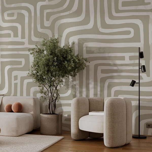 Motif de labyrinthe sur une surface blanche Motif de labyrinthe sur une surface blanche