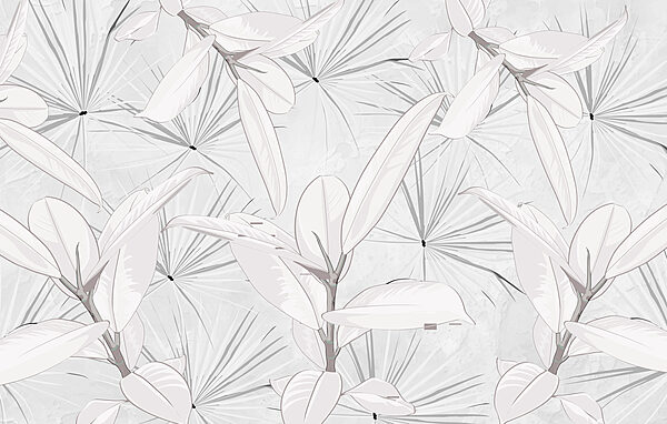 Feuilles blanches sur fond gris Feuilles blanches sur fond gris