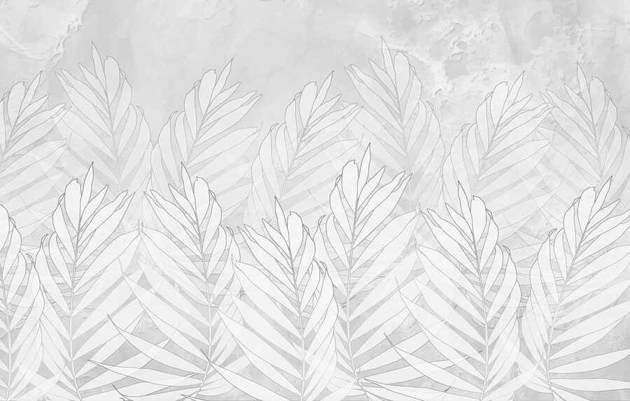 Dessin au trait blanc de feuilles