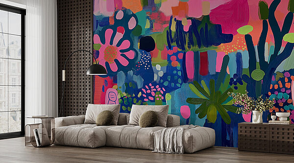 Peinture colorée de plantes et de fleurs Peinture colorée de plantes et de fleurs