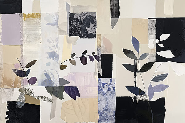 Peinture de feuilles et de carrés Peinture de feuilles et de carrés