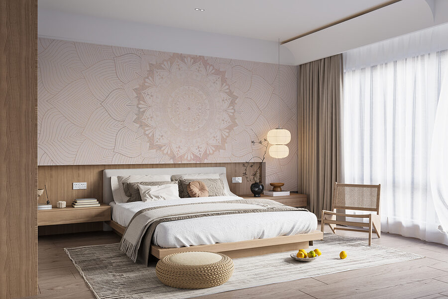 Motif circulaire sur une surface blanche
