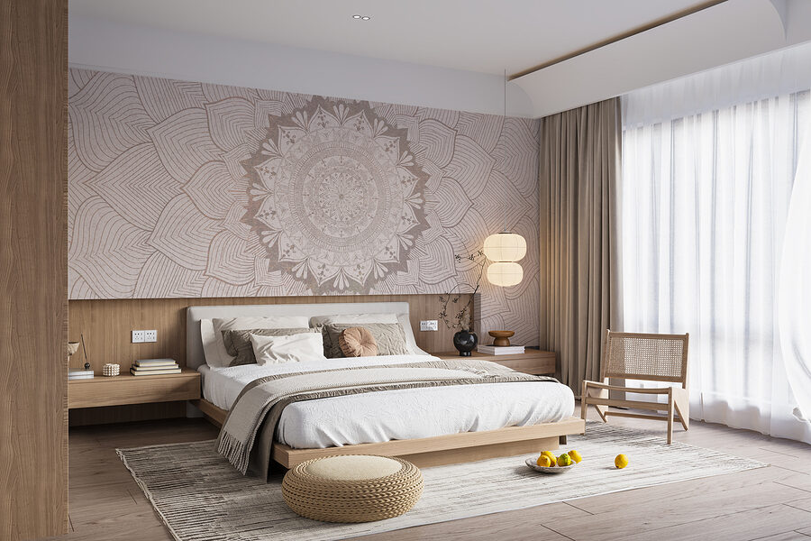 Motif circulaire sur une surface blanche