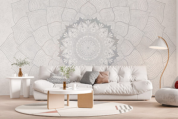 Mandala blanc et gris Mandala blanc et gris