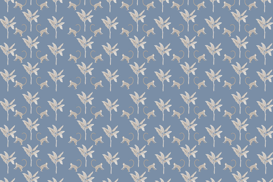 Motif de singes et de feuilles