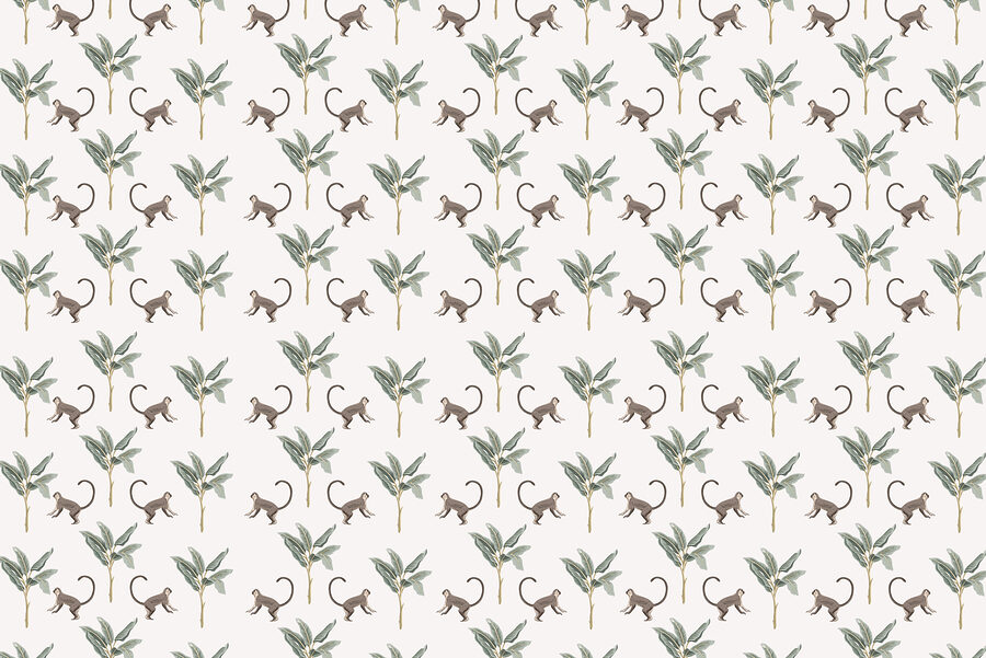 Motif de singes et de feuilles