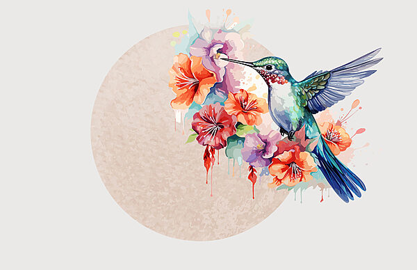 Colibri volant au-dessus des fleurs Colibri volant au-dessus des fleurs