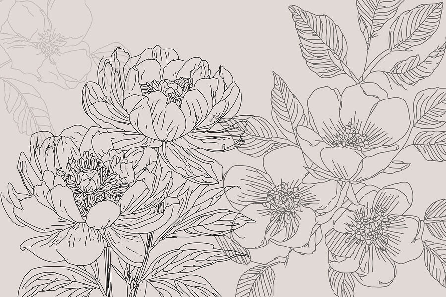 Dessin de fleurs et de feuilles