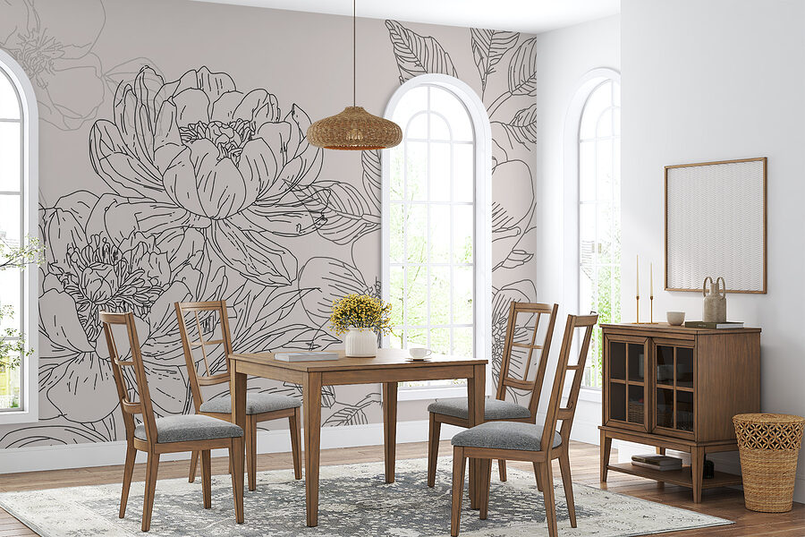 Dessin de fleurs et de feuilles