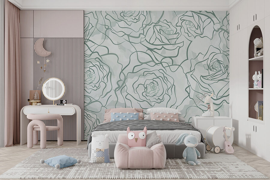 Motif de roses sur fond blanc
