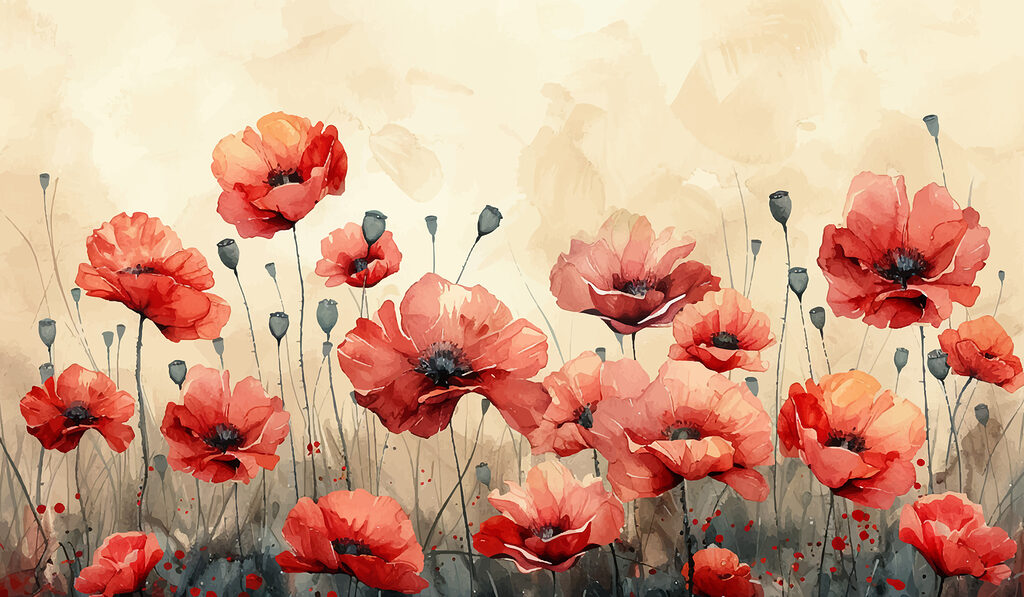 Peinture de fleurs rouges Peinture de fleurs rouges