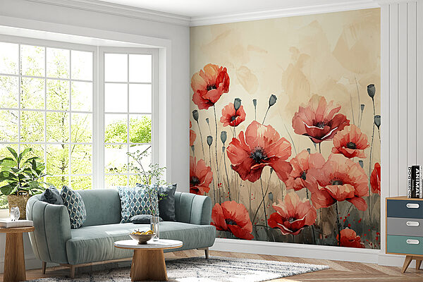 Peinture de fleurs rouges Peinture de fleurs rouges