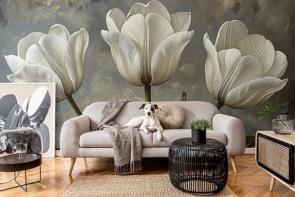 Peinture de tulipes blanches Peinture de tulipes blanches