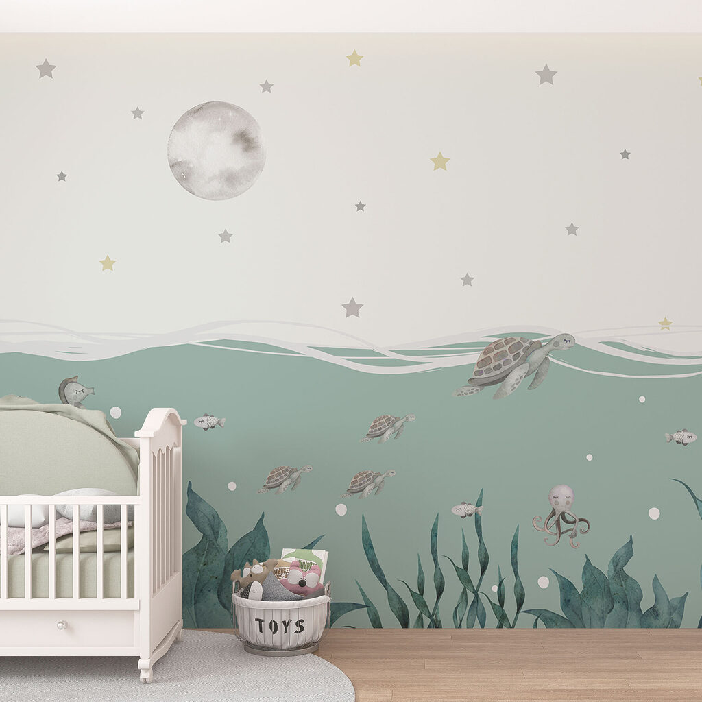 Seaweed and seahorses under the water Seaweed and seahorses under the water