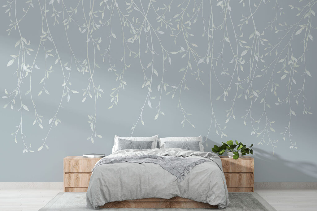 White branches with leaves on them