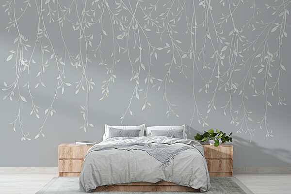 Fond blanc et gris avec des feuilles Fond blanc et gris avec des feuilles
