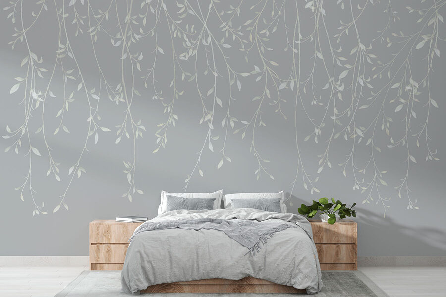 Fond blanc et gris avec des feuilles Fond blanc et gris avec des feuilles