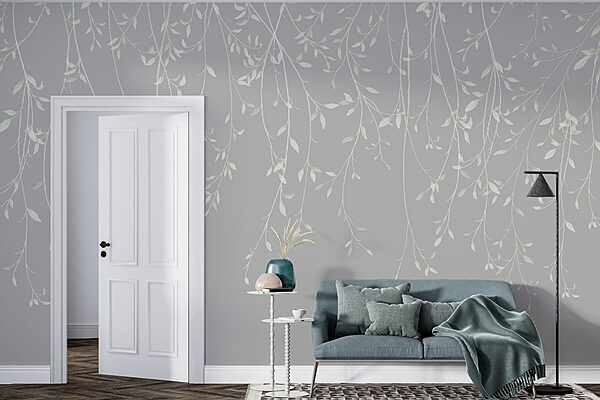 Fond blanc et gris avec des feuilles Fond blanc et gris avec des feuilles