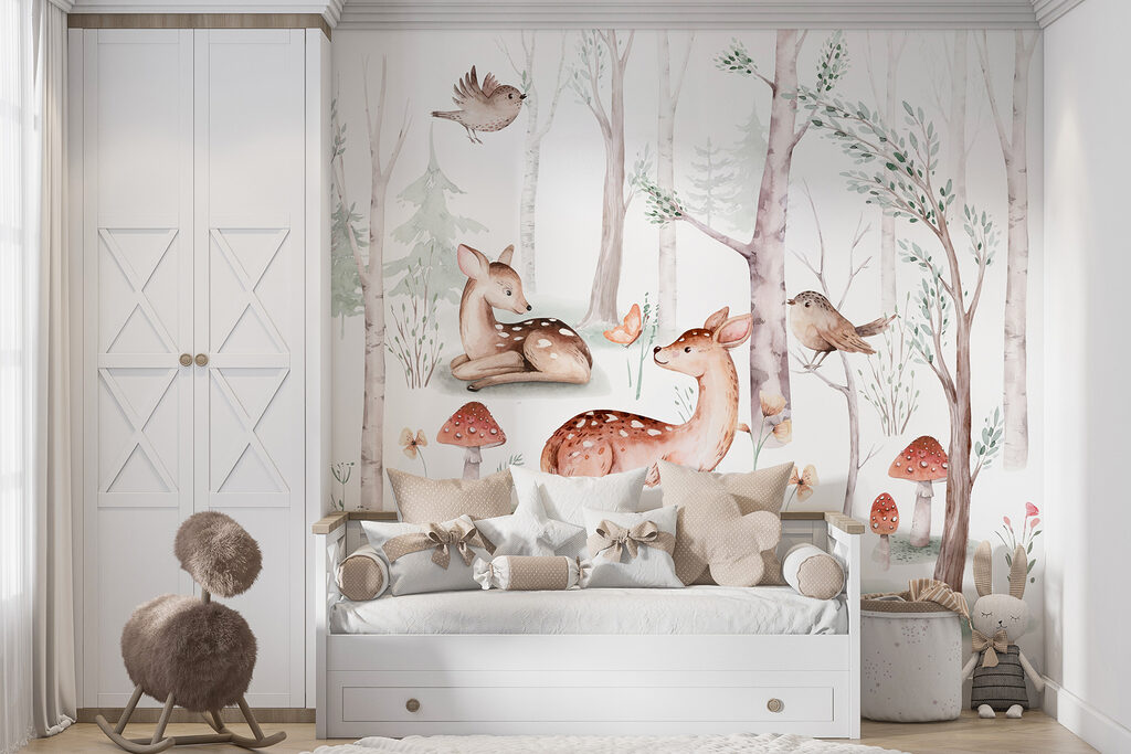 Group of animals in the woods Group of animals in the woods