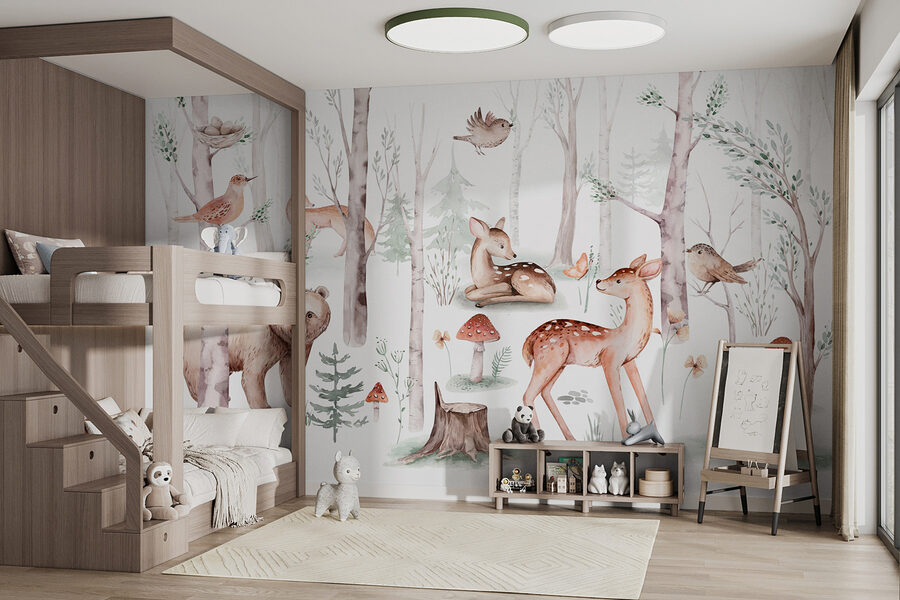 Groupe d'animaux dans les bois