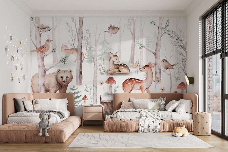 Groupe d'animaux dans les bois