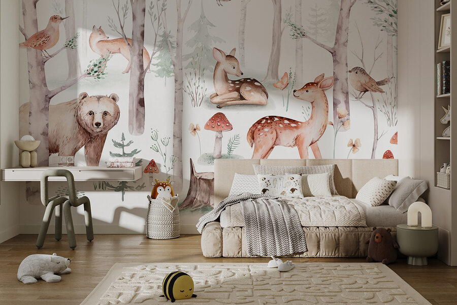Groupe d'animaux dans les bois