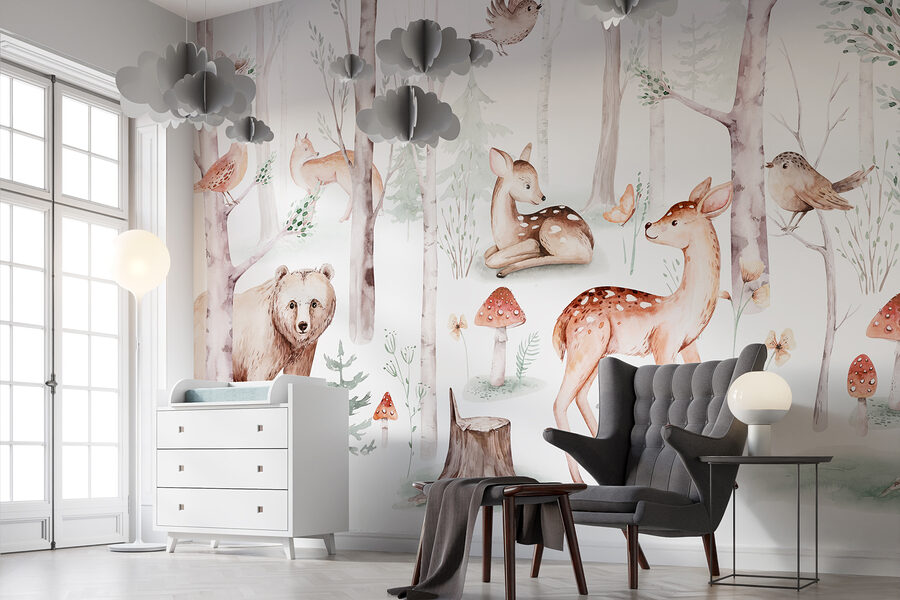 Groupe d'animaux dans les bois