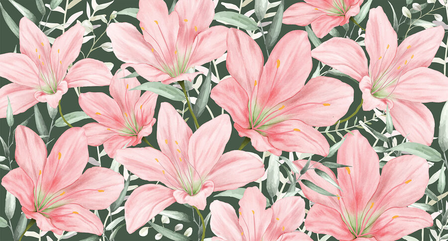 Motif de fleurs roses