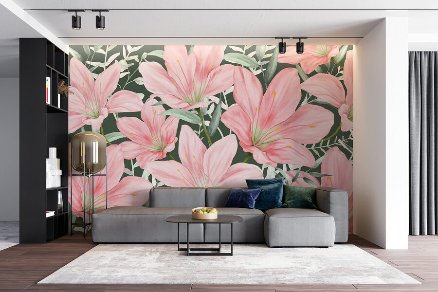 Motif de fleurs roses