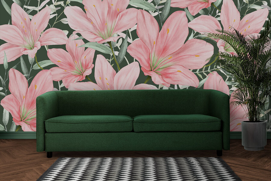 Motif de fleurs roses