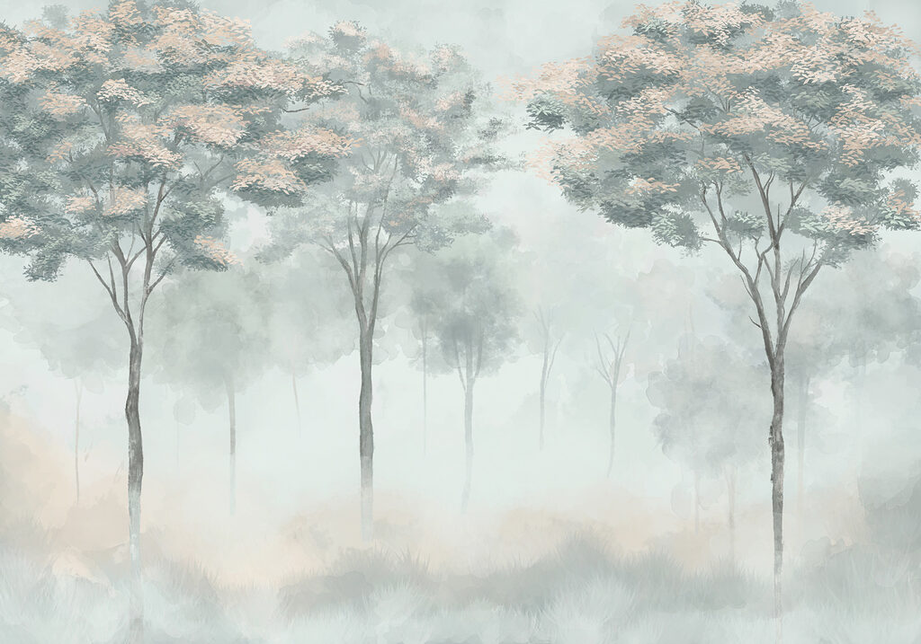 Groupe d'arbres dans le brouillard Groupe d'arbres dans le brouillard