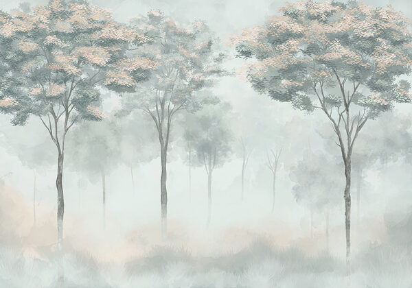 Groupe d'arbres dans le brouillard Groupe d'arbres dans le brouillard