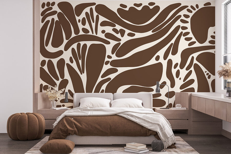 Motif marron et blanc