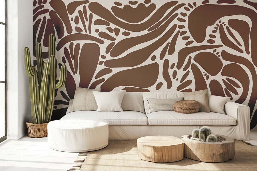 Motif marron et blanc